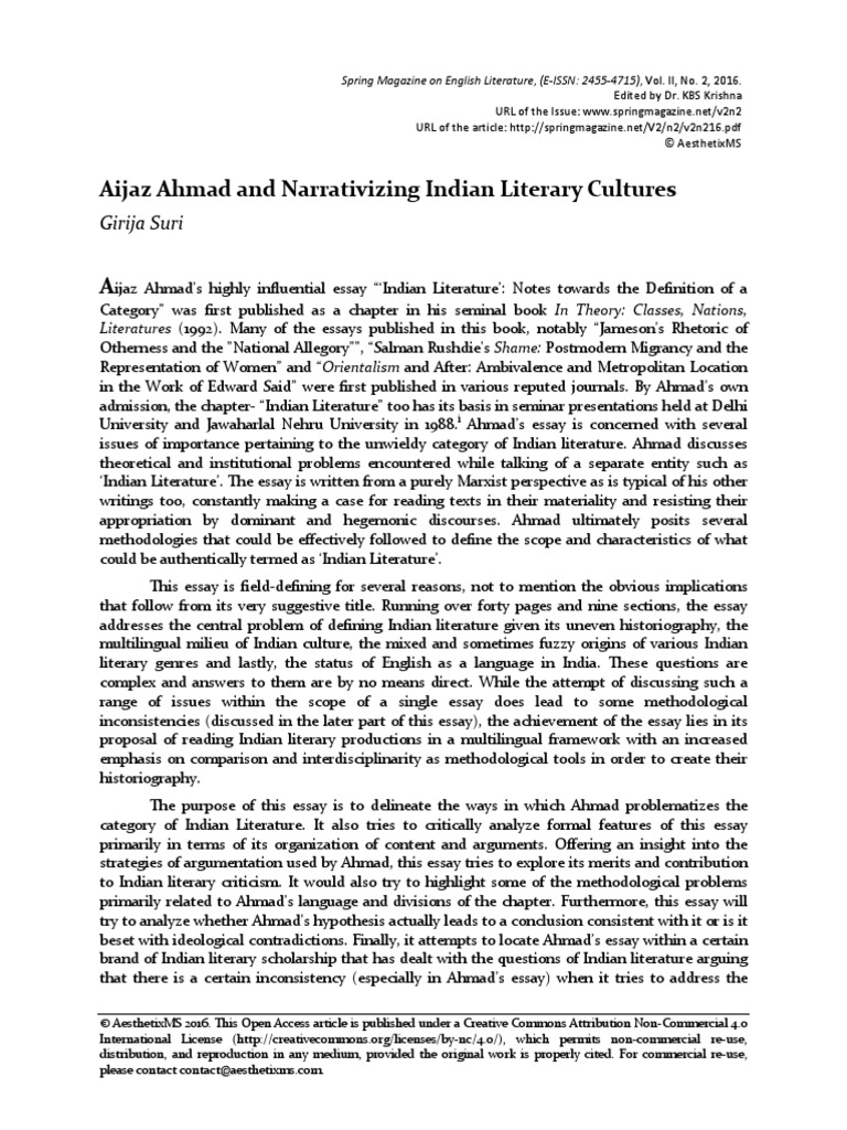aijaz ahmad indian literature